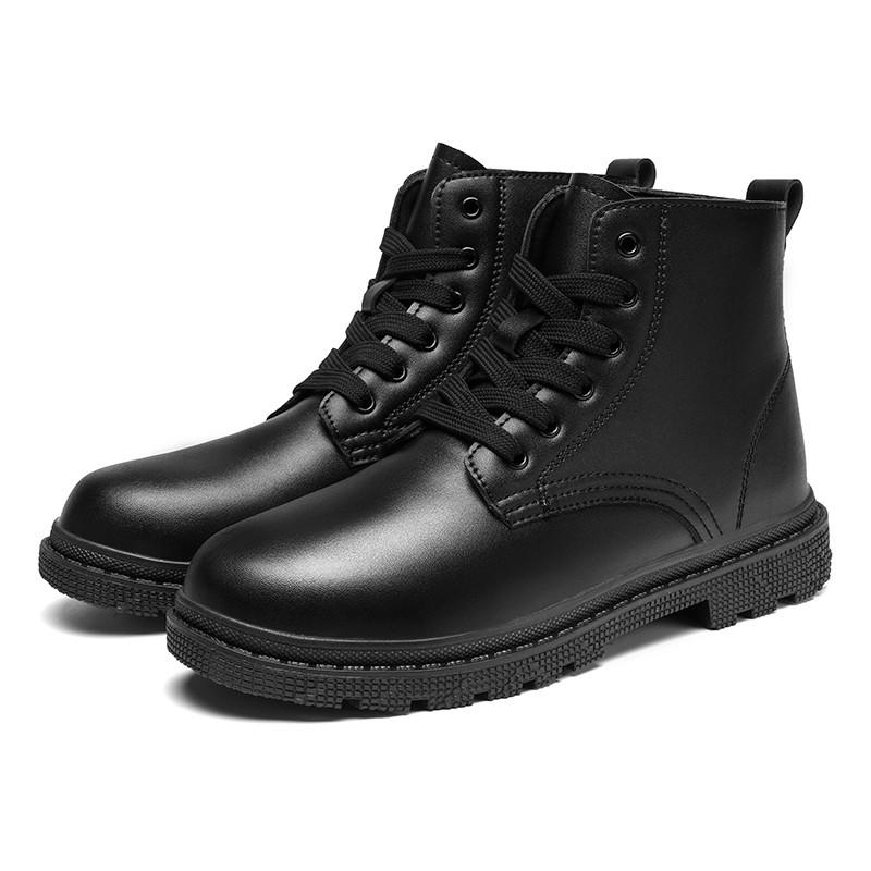 

Классические черные мужские ботинки, удобные кожаные ботильоны для мужчин, легкие высокие ботинки на шнуровке, мужские резиновые сапоги botas masculino 39