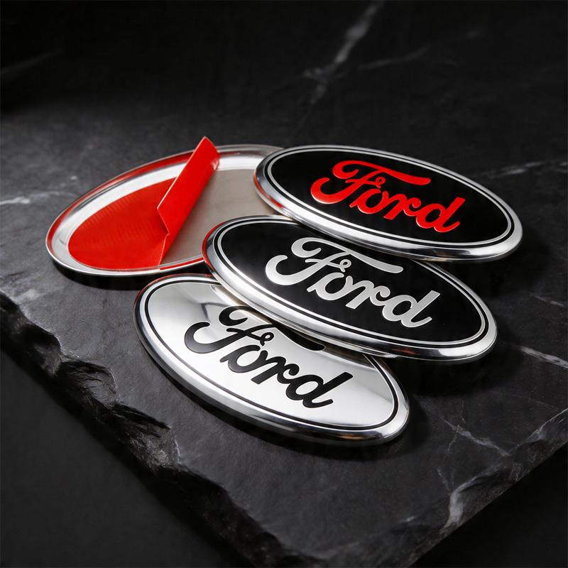 Aluminum 11.5cm-22.5cm Front Hood Rear Trunk Emblem Badge Overlay For Ford Focus Fiesta mk5 mk2 mk3 Auto Tuning Parts Mondeo mk4