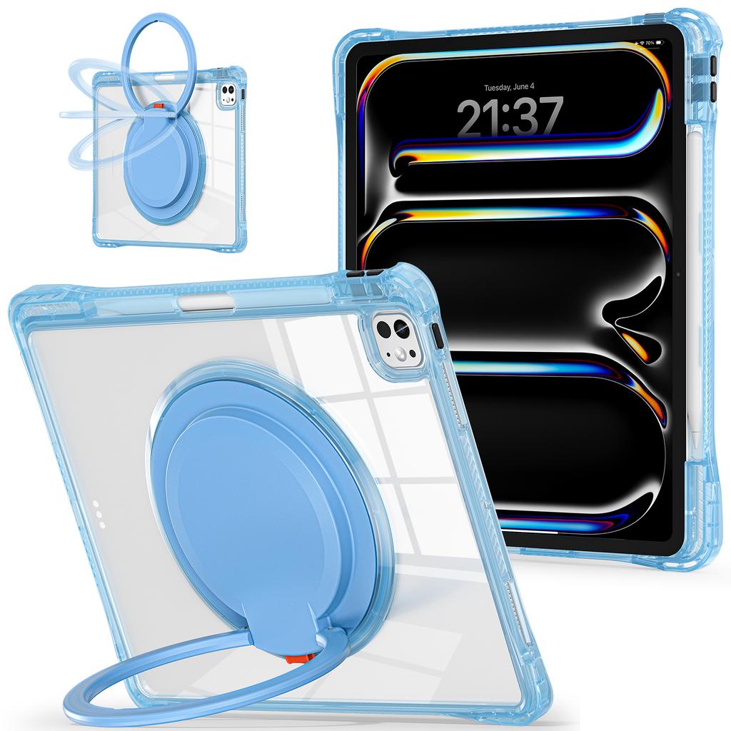 For iPad Pro 13 (2024) Case Rotary Kickstand PC+TPU+Acrylic Tablet Cover