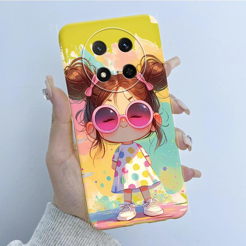 For Honor X9C Case 6.78 inch Bumper Shells Flower Girl Design Soft Silicone Protective Cover for Honor Magic7 Lite Coque fundas
