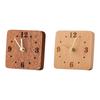 Non Ticking Silent Clock Square Shape Sturdy Wooden Table Clock on Stand Wood
