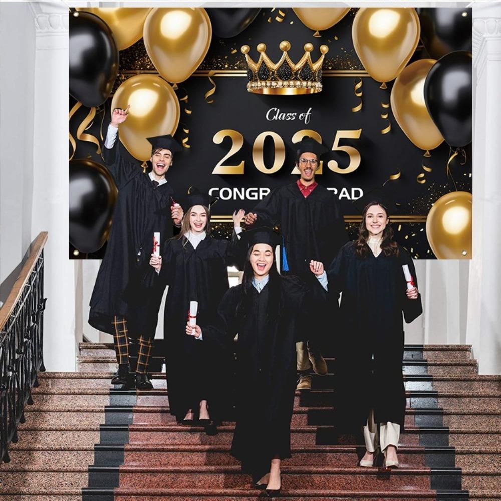Class of 2025 Graduation Photography Backdrop 180x115cm Happy Graduation Banner  Adults Kids