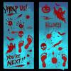 Haunted House Decoration Props Halloween Horror Stickers, with Spooky Handprints Footprints Printed, Staircase Stickers Self-adhesive Decals,