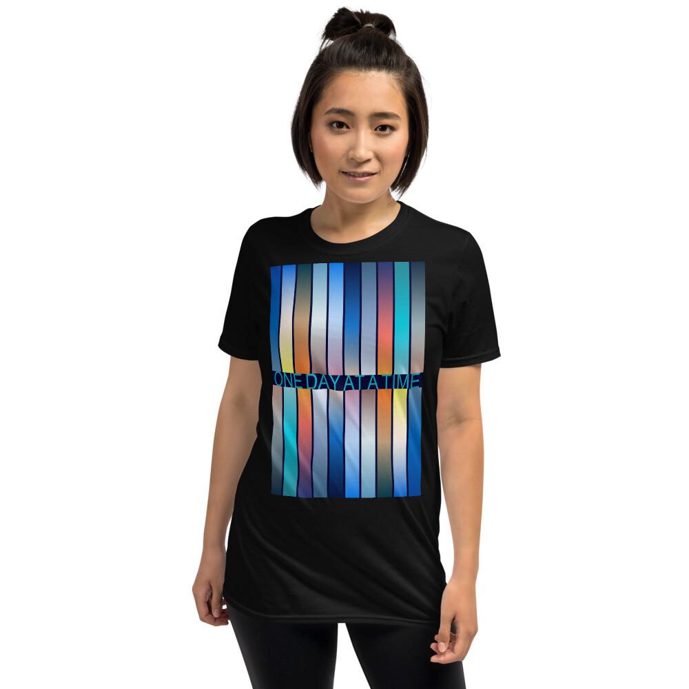 

One Day At A Time AA Sober Sunrise Sunset TShirt NA Pattern Unisex T-Shirt XXXL