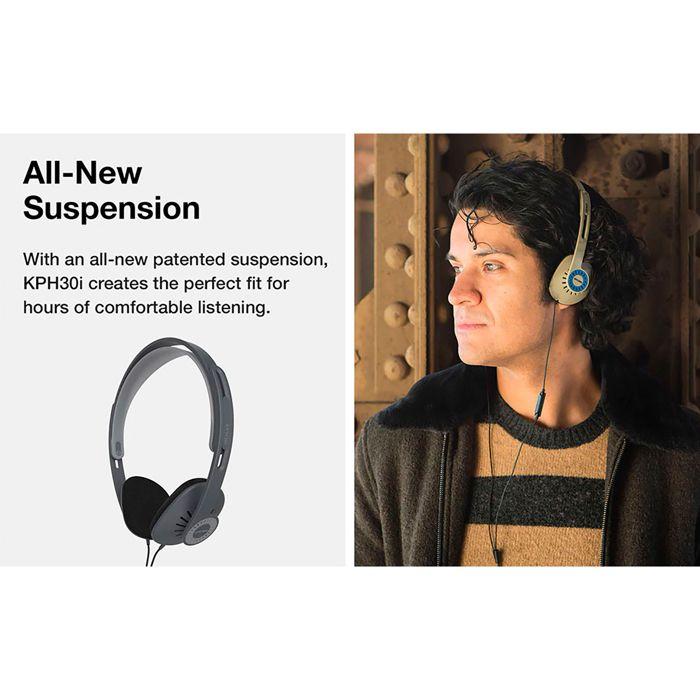 Casque avec fil et microphone, headphones on ear ouvert, jack 3.5 mm koss kph30ik noir