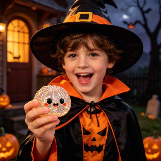 Stressball kneten 1/5 Stück Halloween Knödel Entlastungsspielzeug Kürbis Geist Augapfel Gedämpftes Brötchen Sensorisches Fidget Spielzeug für Erwachsene Kinder Gruselig
