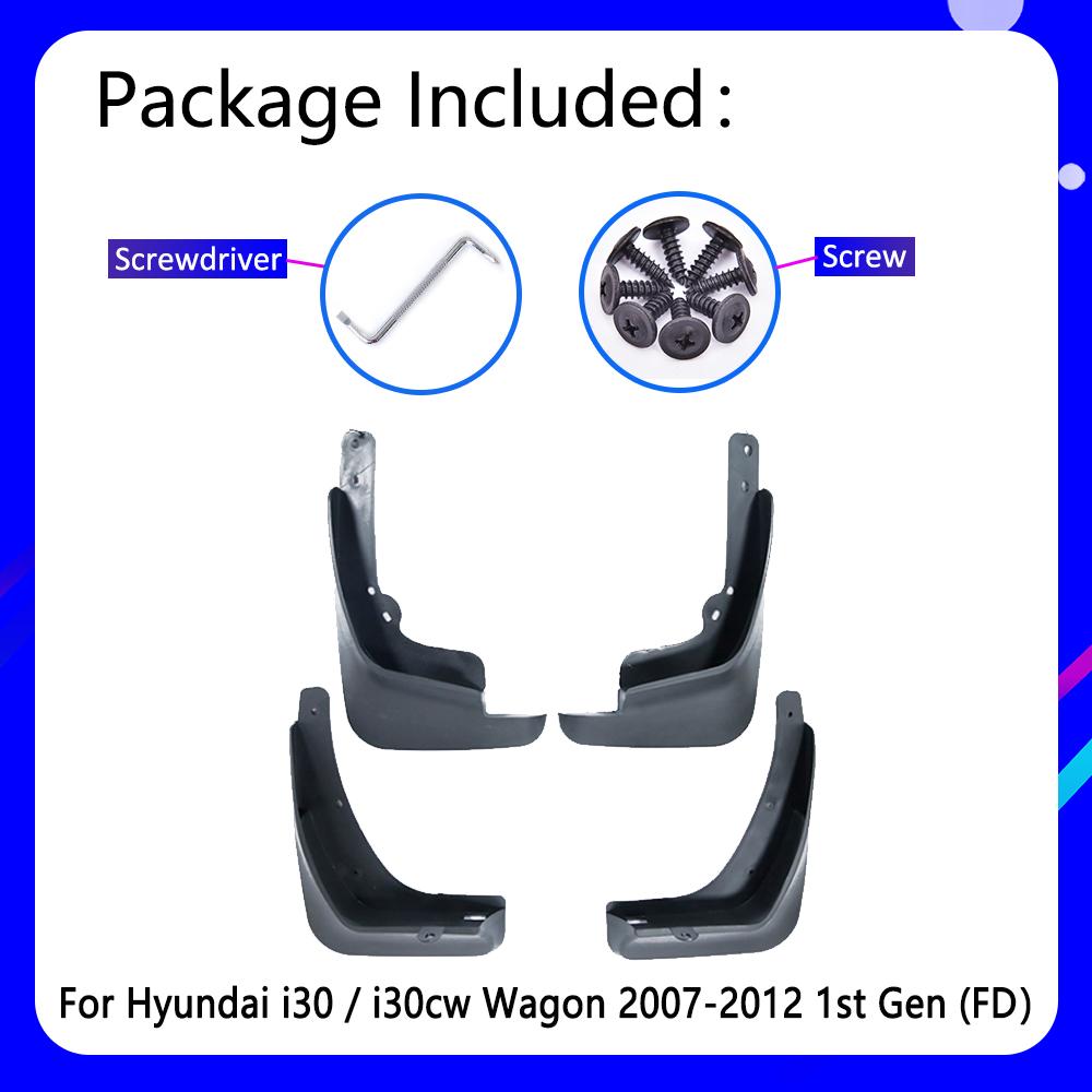 Mudguards Fit for Hyundai I30 I30cw Wagon 2007~2012 FD 2008 2009 2010 2011 Car Accessories Mudflap Fender Auto Replacement
