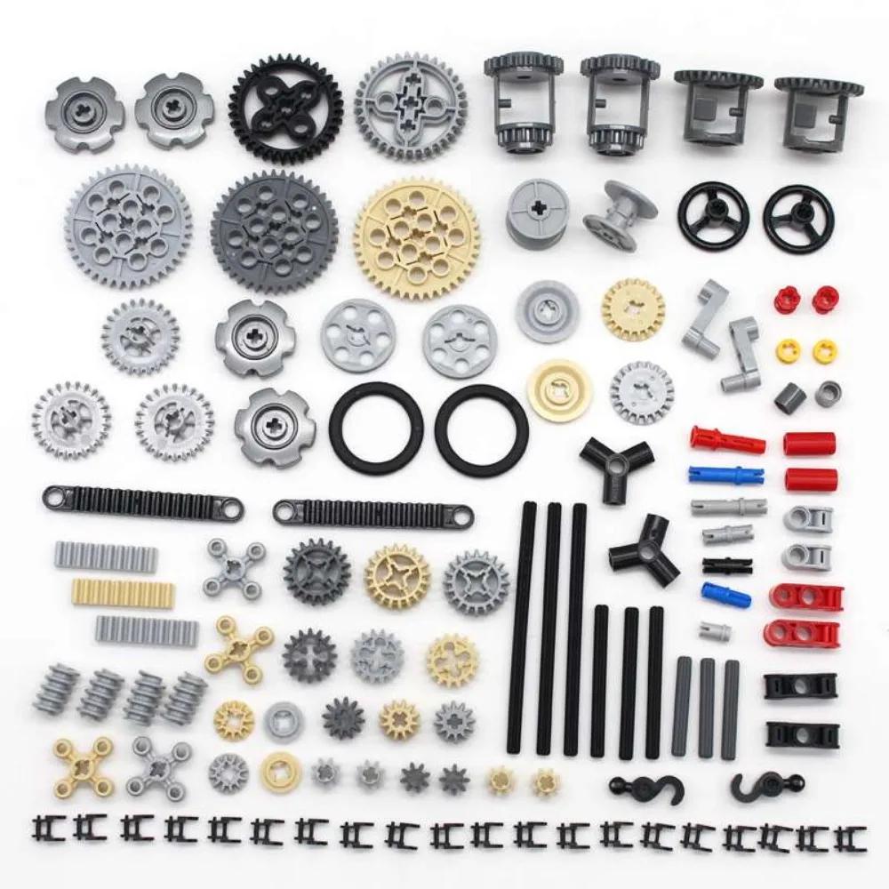 116pcs Technical Small Particle Building Block Parts Set for EV3 9686 Gear Shaft Pin Mixed Accessories