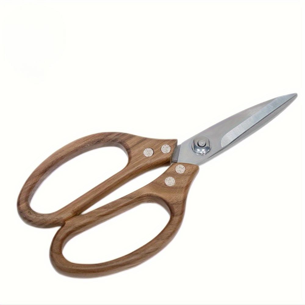 1PC Multifunctional Kitchen Scissors with Comfortable Handle of Acacia Wood, Durable Stainless Steel Material