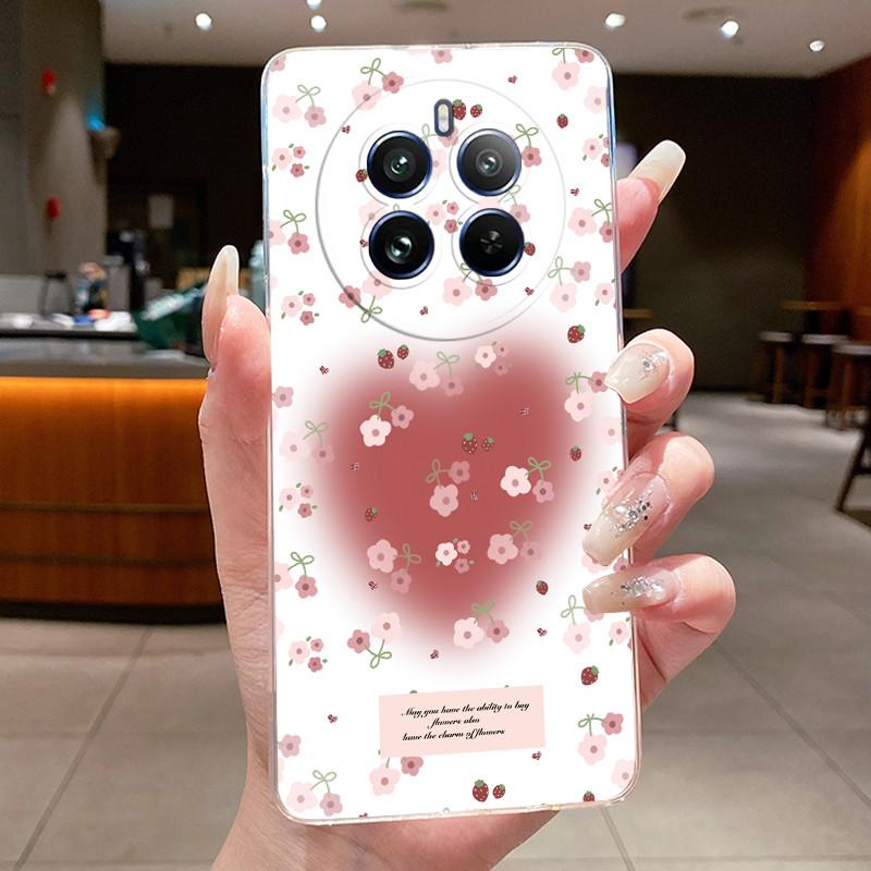 Case For Realme 12 Pro Plus 5G Pretty Flowers Butterfly Clear Soft Silicone TPU Cover For Realme12ProPlus 12 Pro Plus 5G Fundas