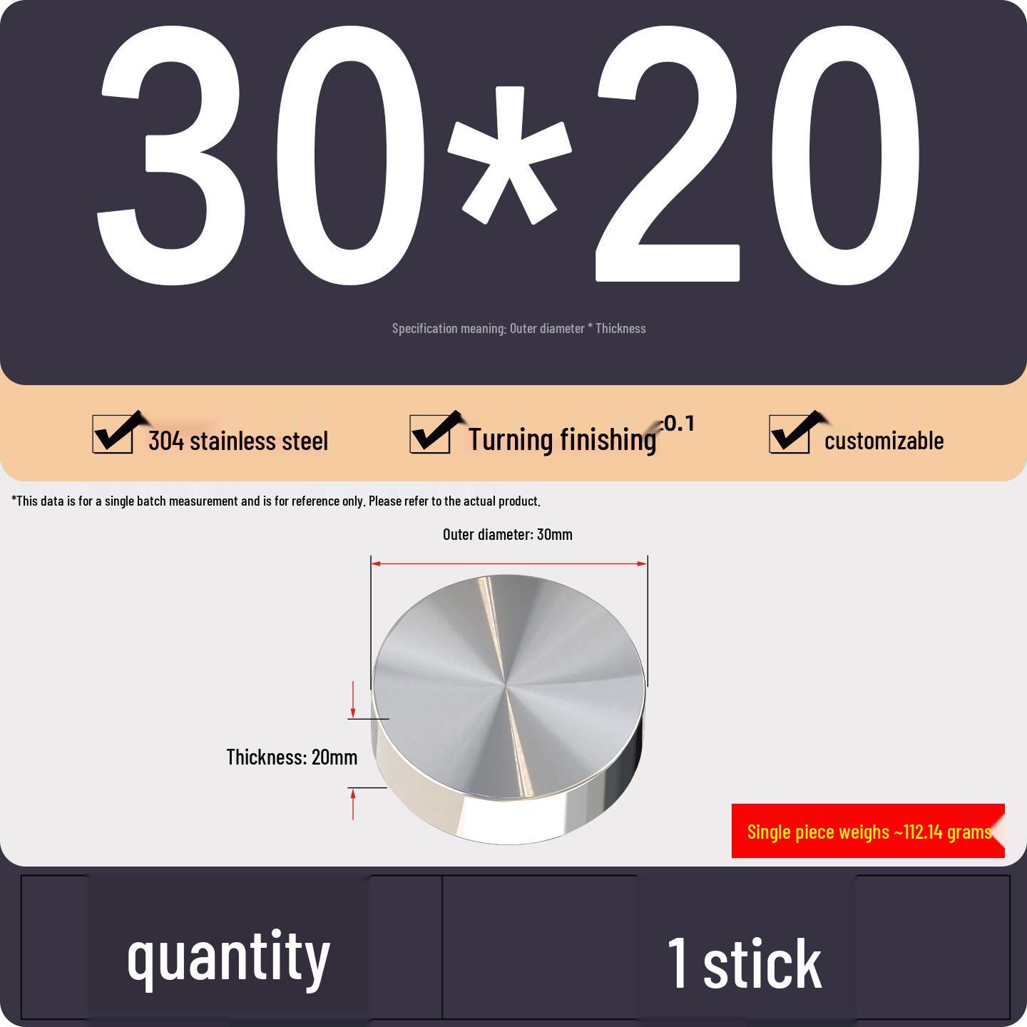 Круглая подставка-держатель для пресс-папье из нержавеющей стали 304 - Утолщенная прокладка/стержень/основание