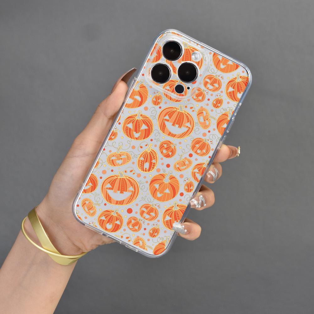 

Защитный чехол Apple iPhone 15 Pumpkin Halloween All-Inclusive с защитой от падения iPhone 13 Mini прозрачный