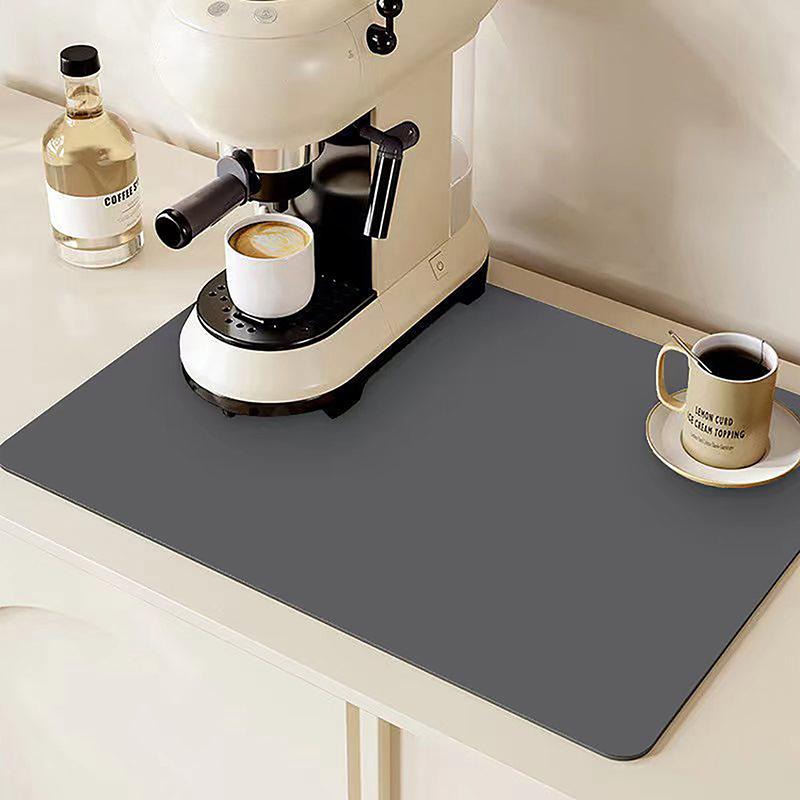 Dish Drying Mat Super Absorbent Hide Stain Rubber Backed Kitchen Countertop Dinnerware Tableware Under Coffee Bar Pot Cup Mat