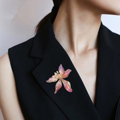 Peony Flower Brooch Pin for Women Enamel Floral Lapel Pins Zinc Alloy Flower Brooch for Clothes Hat Dress Accessories Prom Jewelry