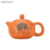 200ml finely carved Yixing purple clay teapot high-end Chinese style original ore vermilion clay Xi Shi teapot Kung Fu tea set