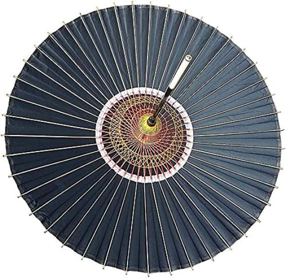 Parasol Węże Oczy Deszcz Japoński Winyl Czarny Parasol, Parasol, Hannari, Wodoodporny, Parasol, Powlekany, Dwustopniowy,