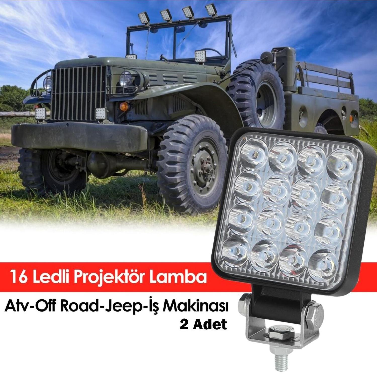 

16 светодиодов прожекторный свет ATV Off Road Jeep Construction Machines 2 шт.