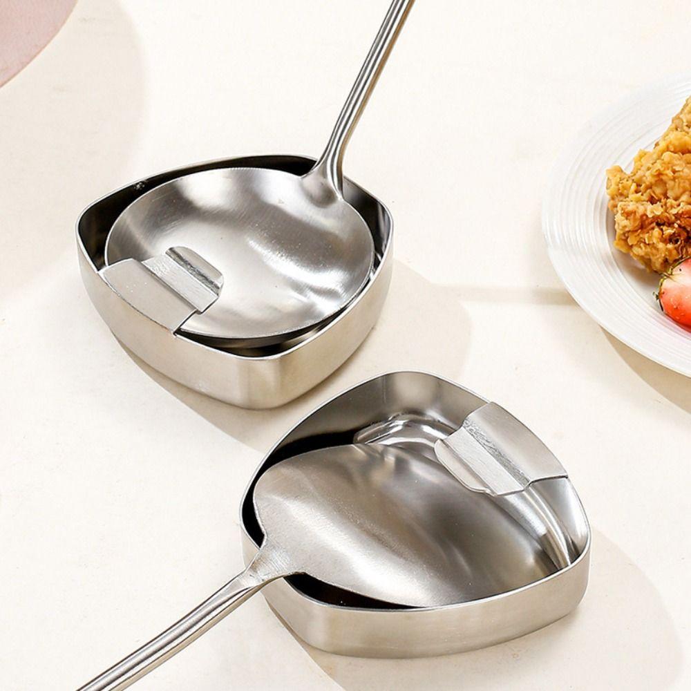 Anti-fall Stainless Steel Spoon Rest Rustproof Kitchen Utensil Rack  Kitchen Organization