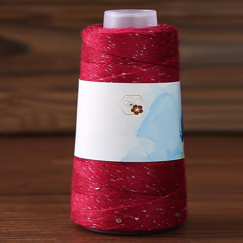 1PC Sequined Yarn Shiny Silk Thread DIY Handmade Silver Thread Yarn Hand Woven Pure Cotton Real Silk Gift Knit