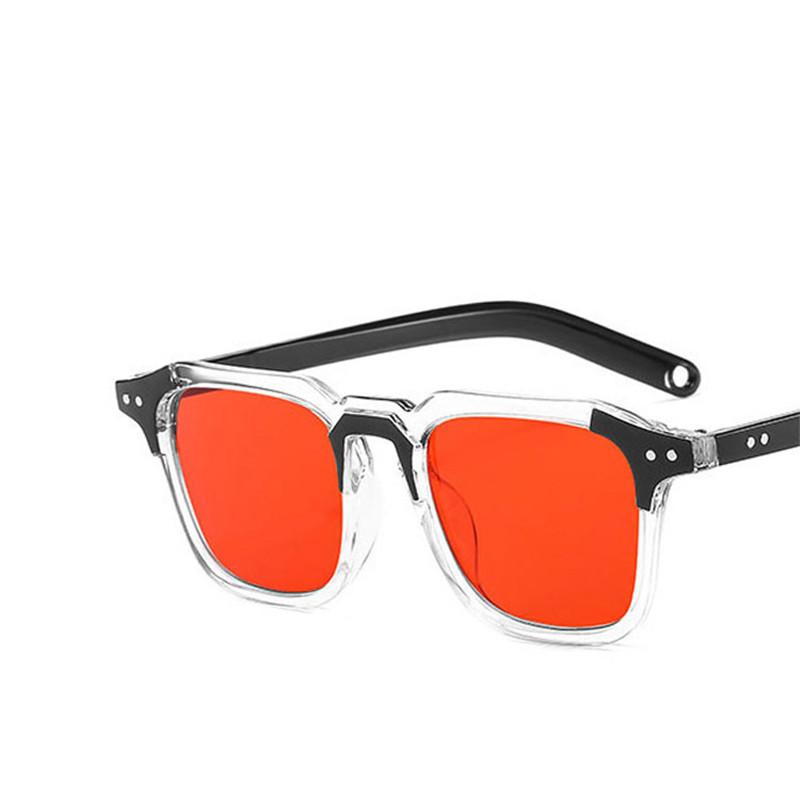 

Винтажные квадратные солнцезащитные очки женские зеркальные ретро заклепки желтые солнцезащитные очки мужские женские дизайнерские модные черные C4