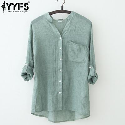 Women's Fashion Casual Spring Autumn Solid Color Print Long Sleeve POLO Neck Blouses & Shirts
