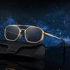 JYL TS Men's Retro Square Metal - Double-Bridge Sun-Protective KSL-98290