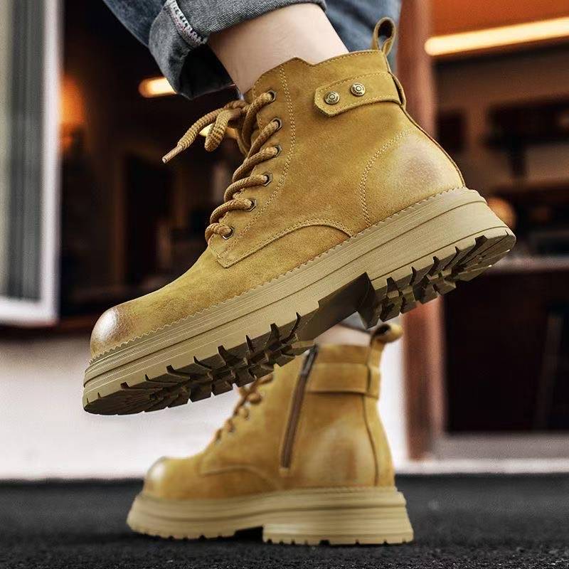 Motorrad Schuhe Männer Mode High Top Schuhe Chunky Ankle Stiefel Für Männer Casual Outdoor Turnschuhe Männer Punk Britischen Stil Männer der Stiefel