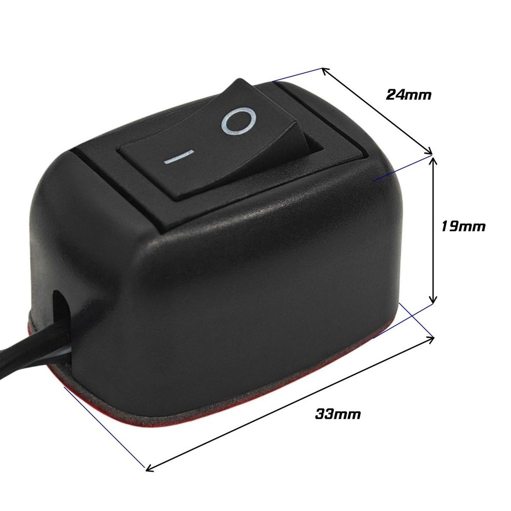 2 Pcs On/Off Switch, Snap Switch On Cable Black