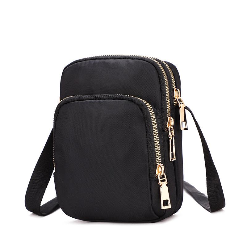

Casual Multi-layer Small Shoulder Bags for Women Lightweight Simple Ladies Crossbody Phe Bag Waterproof Nyl Female Purse чёрный