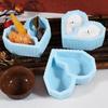 Heart-shaped Candlestick Mold Two Grid 3D Plaster Mold Convenient Candle Cup Molds  Home Decor