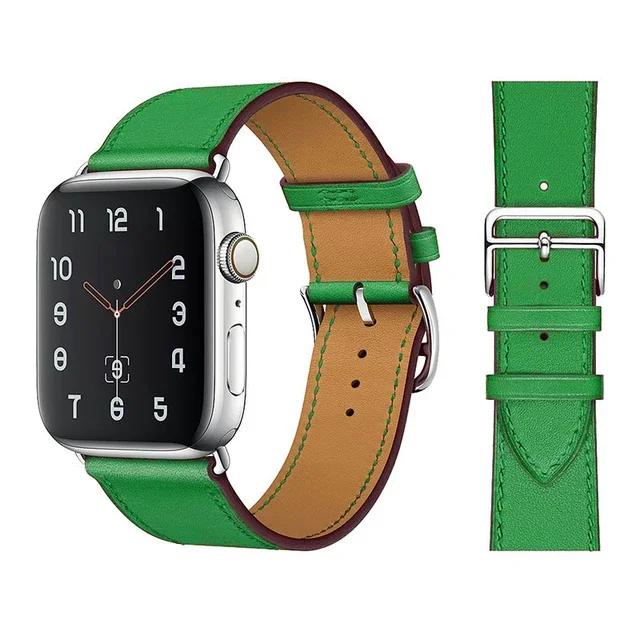 Genuine Leather Bracelet Strap For Apple Watch Band 45mm 49mm 41mm 44mm 42mm 46mm Leather Wristband iWatch Ultra 11 10 9 8 7 6 5