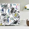 Sunlight Beach Waterproof Fabric Shower Curtains 3D Printing Palm Tree Bath Curtain For Bathroom Bathtub Decoration With Hooks