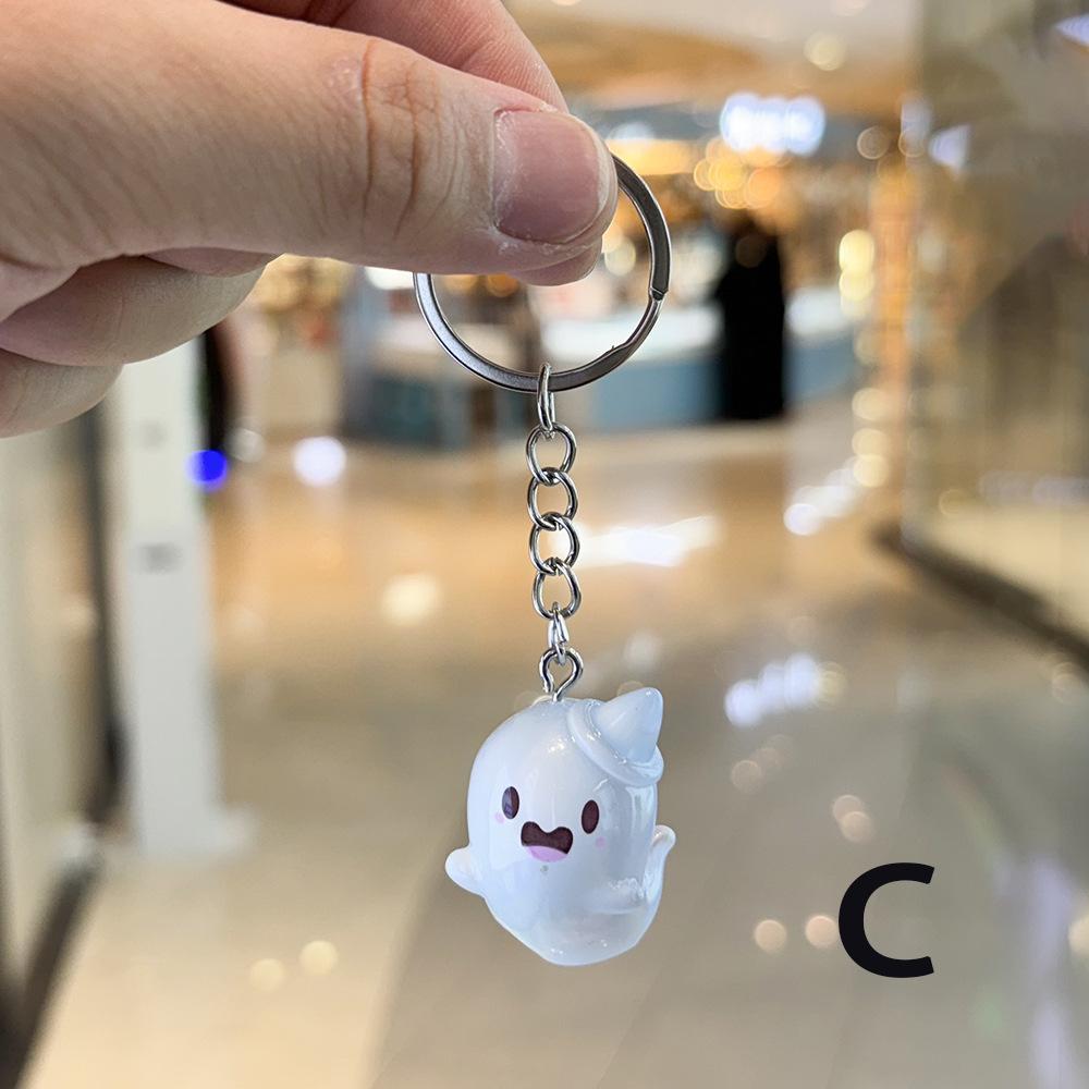 Luminous Halloween Ghost Keychain Cute Cartoon Accessories for Women Couple Family Keychain Pendant