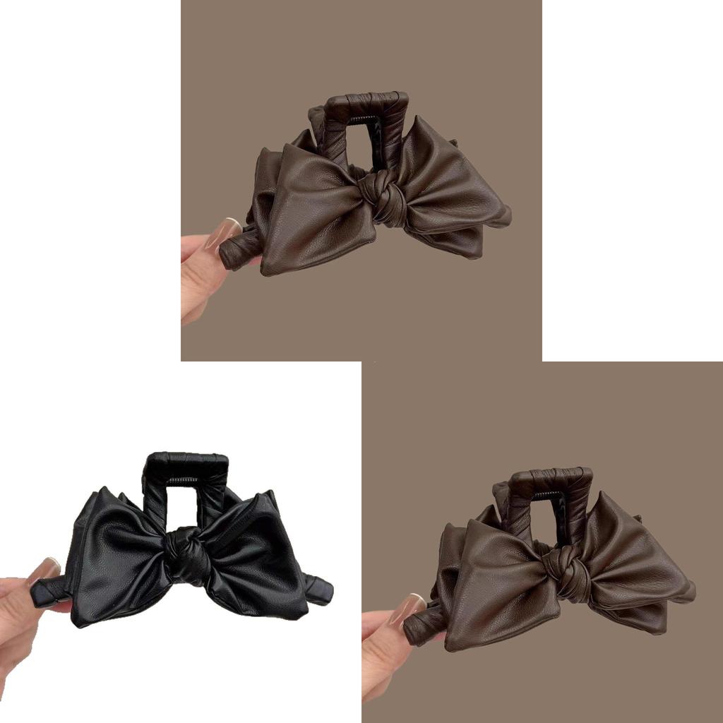 Highend Leather Butterfly Hair Clip With Shark Clamp For Womens Elegant Hairstyling