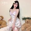 Sexy Lingerie Sexy Pure Desire Floral Suspender Skirt Large Size Lace Nightgown Can Go Out On The Bed Tease Temptation Pajamas