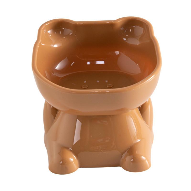 High-legged Cat Bowl Nordic Style Cartoon Neck-guard Anti-overflow Plastic Elevated Prevent Cervical Disease Pet Bowl