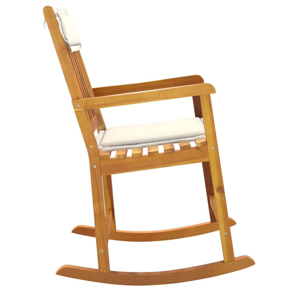 Rocking Chair with Cushions Solid Acacia Wood