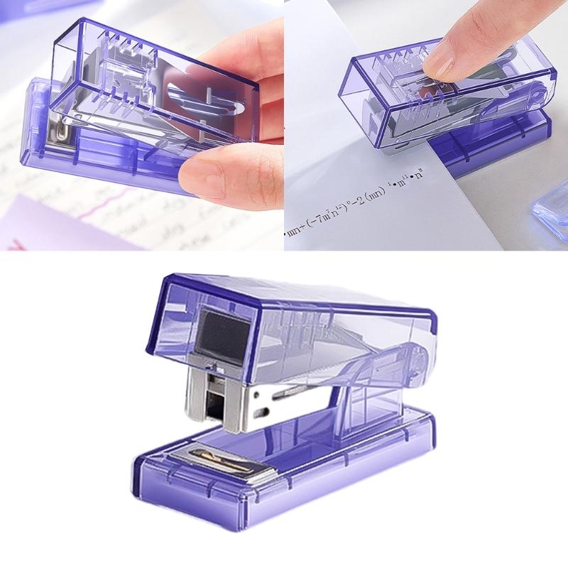 Transparenter Mini-Hefter mit 1000 Stück Heftklammern 10 Blatt Kapazität Ergonomischer Griff Kleine tragbare Heftmaschine für Studenten