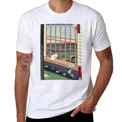 Utagawa Hiroshige Japanischer Holzschnitt Katze Druck T-Shirt t shirt mann luxus mann t shirt designer T-Shirt