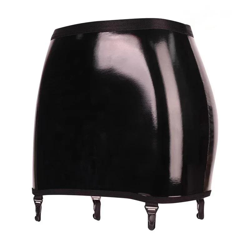 Sexy Lusso Donna Reggicalze Mini Gonna Raso Lucido Clip Metalliche Sospensorio Per Ol Ootd Ballerina Pole Dance Sm Gioco Moda Bdsm Sesso Divertimento