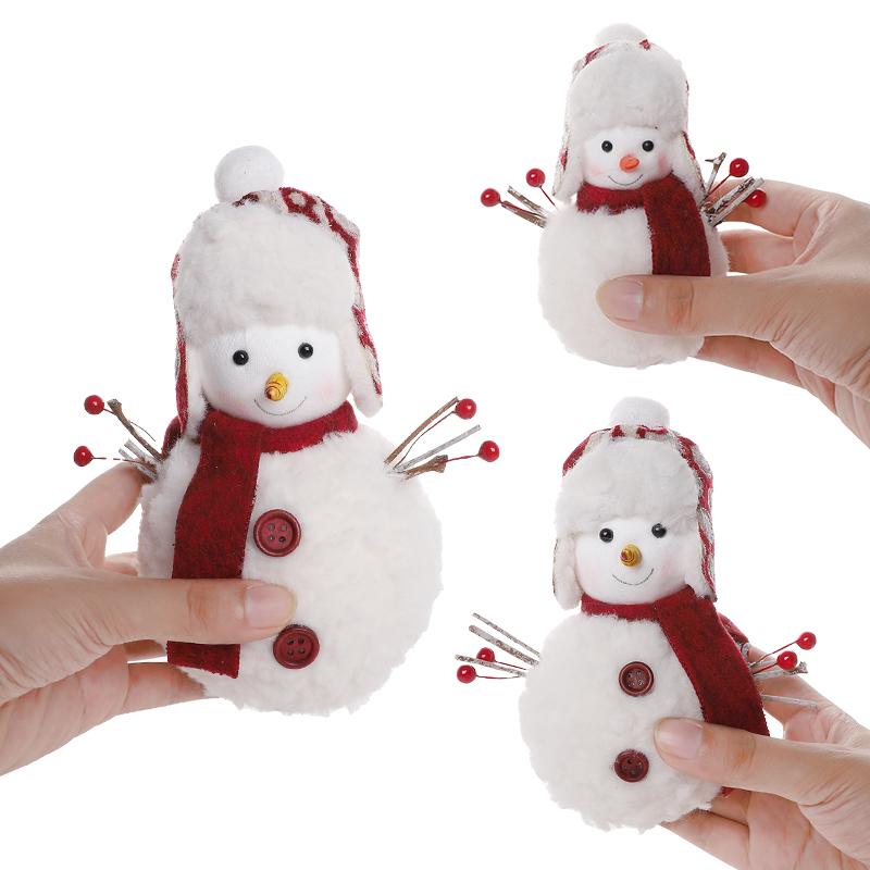 Christmas Snowman Ornaments Cute Plush Doll Kids Gifts 2025 Merry Christmas Decoration for Home New Year Party Supplies