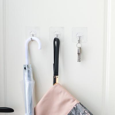 Strong Adhesive Hook Hook Non-punching Non-trace Bearing Adhesive Transparent Kitchen Wall Hook Stick Strong Wall