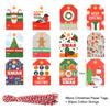 48/50Pcs Merry Christmas Kraft Paper Tags DIY Handmade Gift Wrapping Paper Labels Santa Claus Hang Tag Ornaments New Year Decor