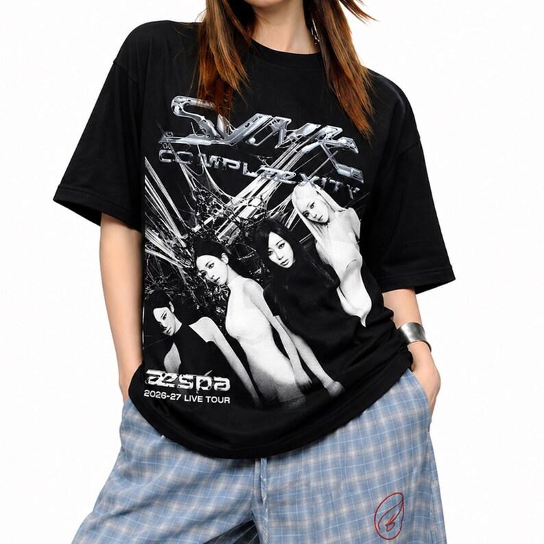 2026 Retro AESPA Synk Complaexity Live Tour 2026 Shirt Aespa Lemonade Shirt, Aespa Members Karina Giselle Ningning Winter Tee 4XL