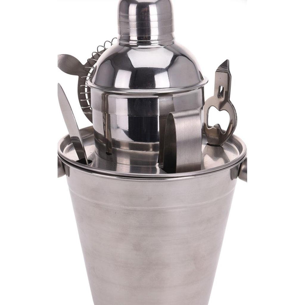 Zestaw barmański 6 elementów shaker cooler szczypce otwieracz nóż filtr