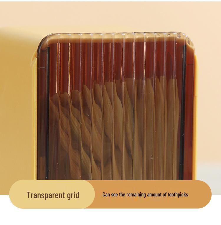 Wall-Mounted Flip-Top Toothpick Holder - Creative Plastic Design for Home and Restaurant