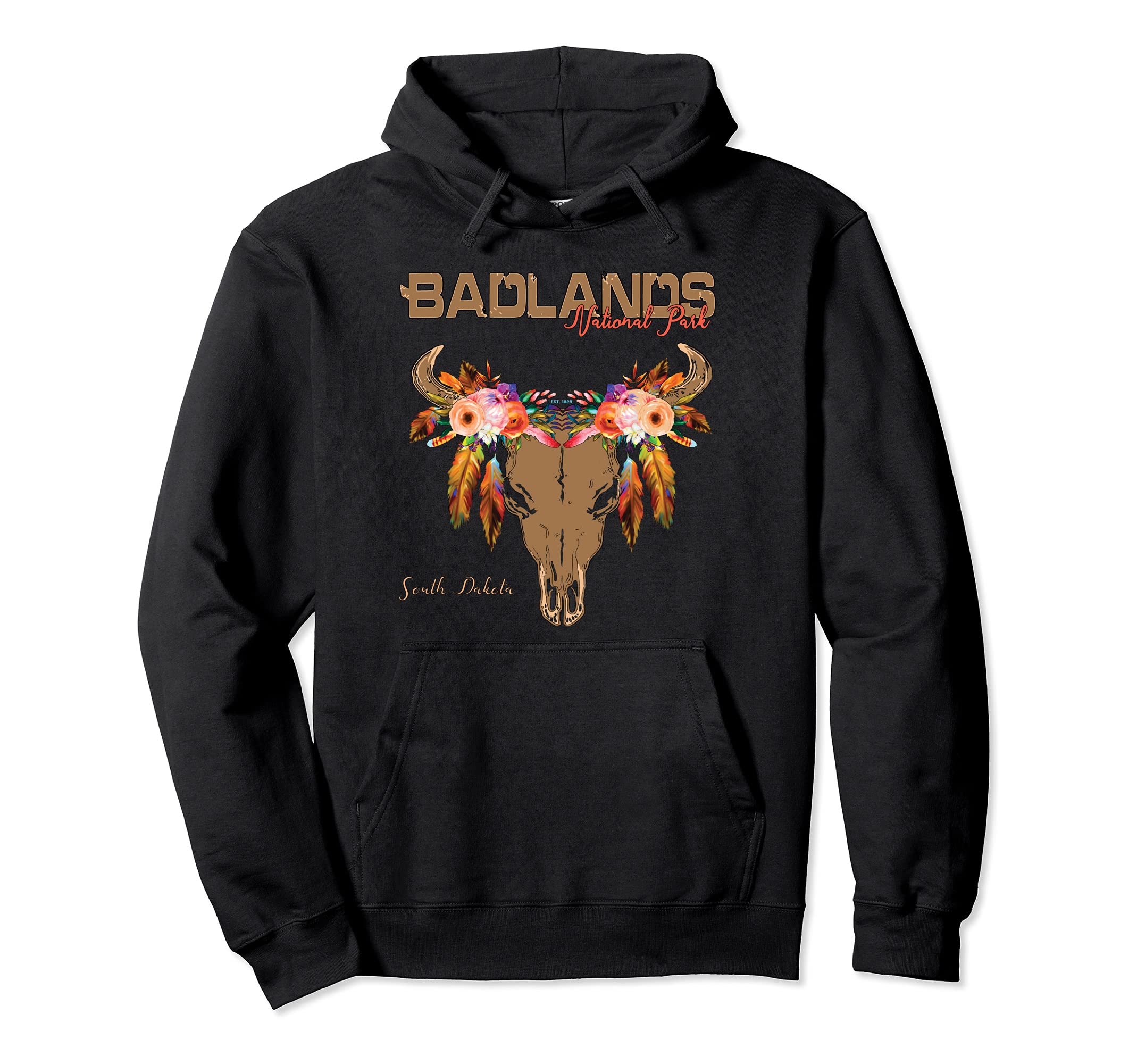 

Badlands National Park South Dakota Boho Skull Keepsake Hoodie