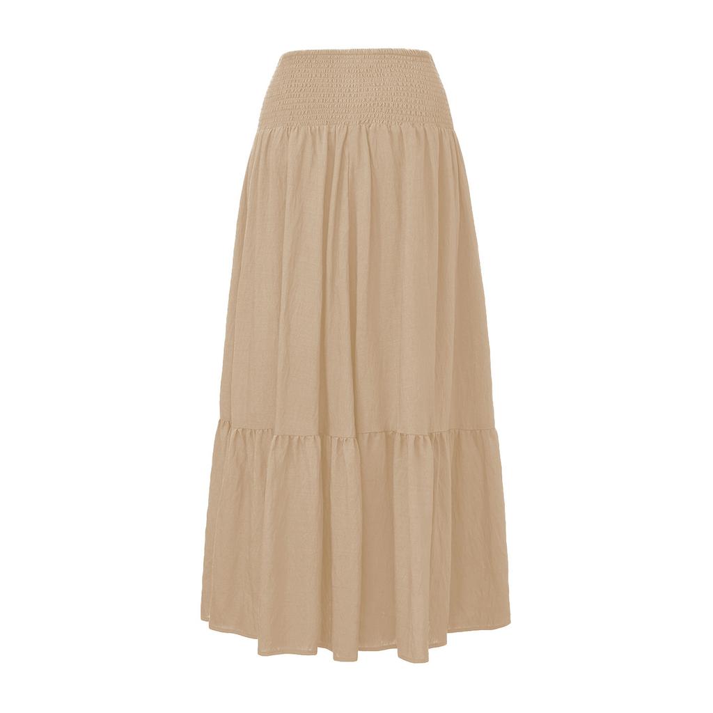 Gonna Maxi a Strati Bohemien a Vita Alta da Donna con Elastico in Vita Leggera Svasata a Linea A per Outfit Casual