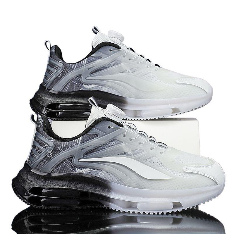 Men's Shoes 2025 Summer New Rotating Button Mesh Breathable Sports Shoes Medium and Large Children and Adolescents Air Cushion Dad Shoes