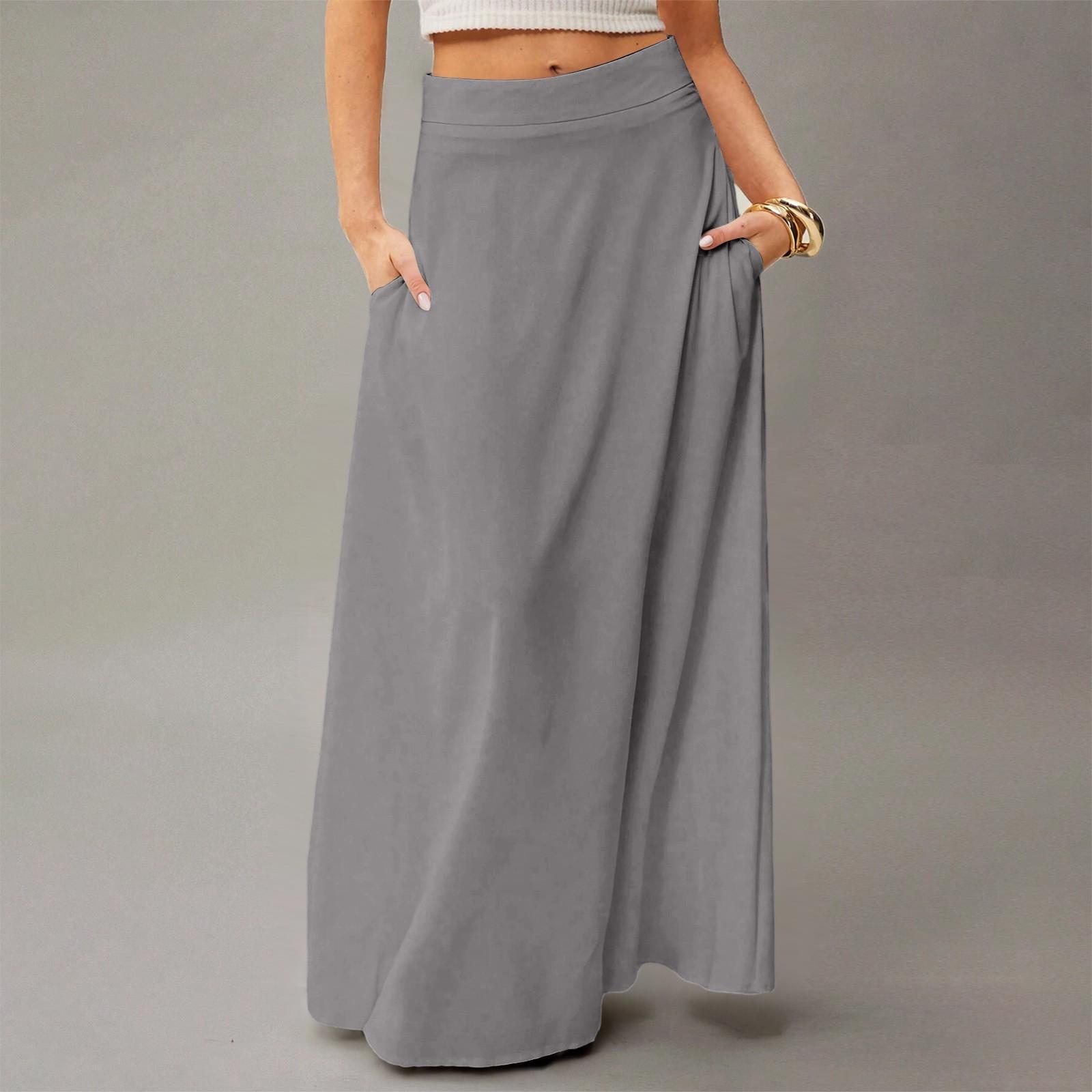 

Женское струящееся платье макси, обычная повседневная летняя юбка в стиле бохо XXL